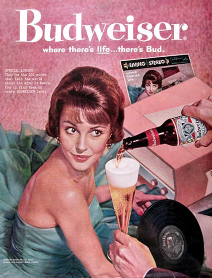 Budweiser Beer 1960 Special Lyrics Living Stereo | Sex Appeal Vintage Ads and Covers 1891-1970