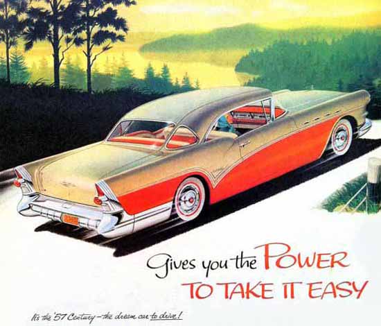 Buick 1957 Ad Power to take it Easy | Vintage Cars 1891-1970