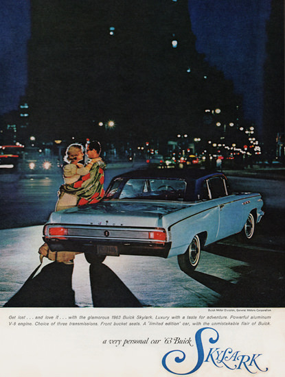 Buick Skylark V8 Sport Coupe 1963 At Night | Vintage Cars 1891-1970