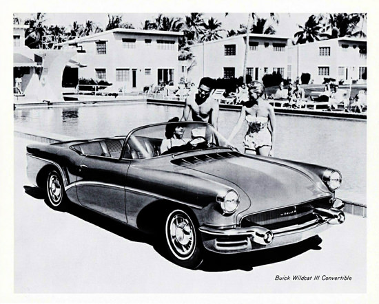 Buick Wildcat III Convertible 1955 At The Pool | Vintage Cars 1891-1970