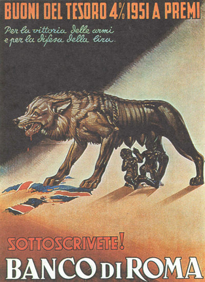 Buoni Di Tresor 1951 Romulus Remus Defend | Vintage War Propaganda Posters 1891-1970