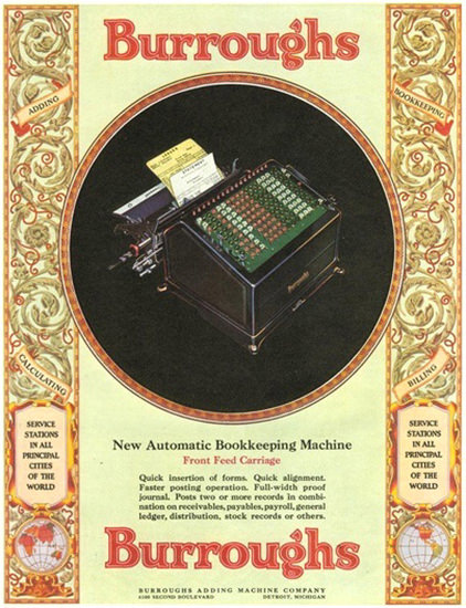 Burroughs Automatic Bookkeeping Machine | Vintage Ad and Cover Art 1891-1970