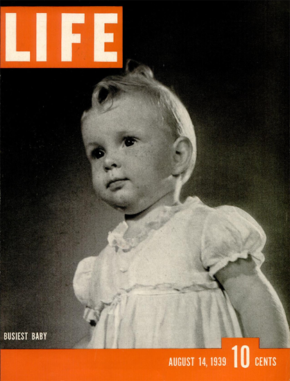 Busiest Baby 14 Aug 1939 Copyright Life Magazine | Life Magazine BW Photo Covers 1936-1970