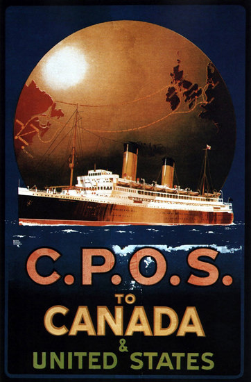 CPOS To Canada United States 1920 | Vintage Travel Posters 1891-1970