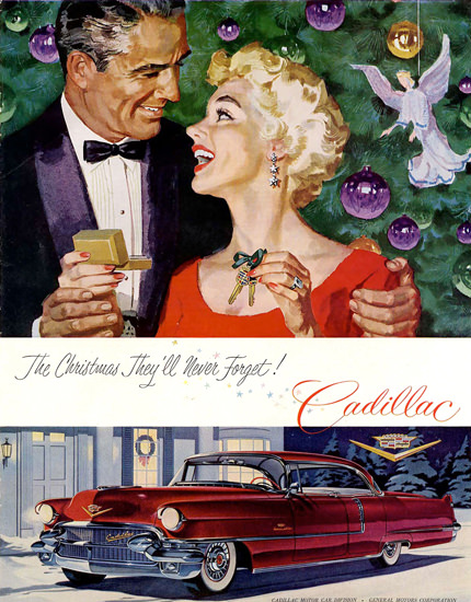 Cadillac Christmas 1956 | Sex Appeal Vintage Ads and Covers 1891-1970