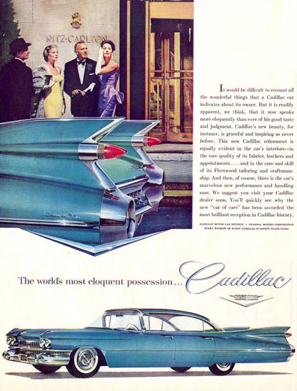 Cadillac Ritz Carlton Eloquent Possession 1959 | Sex Appeal Vintage Ads and Covers 1891-1970