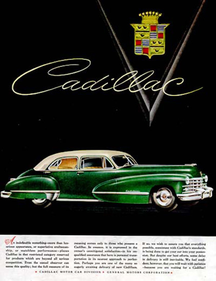 Cadillac Sedan 1947 Green | Vintage Cars 1891-1970