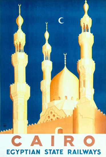 Cairo Egyptian State Railways Mosque Moon | Vintage Travel Posters 1891-1970