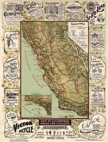 California Advertising Map 1895 | Vintage Travel Posters 1891-1970