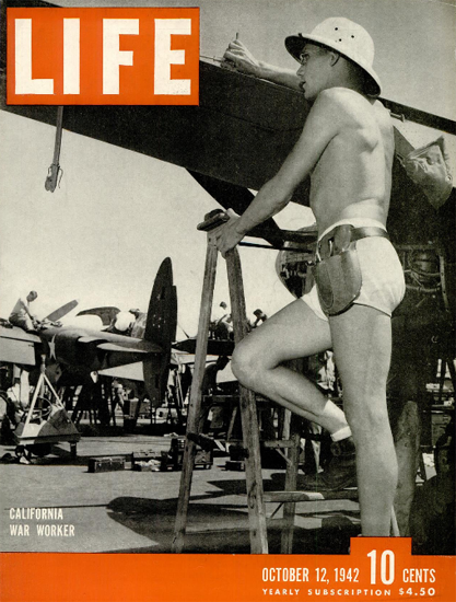 California War Worker 12 Oct 1942 Copyright Life Magazine | Life Magazine BW Photo Covers 1936-1970