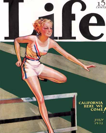 California here we come Life Humor Magazine 1932-07 Copyright | Life Magazine Graphic Art Covers 1891-1936