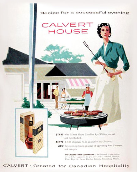 Calvert House Canadian Whisky 1958 Barbecue | Sex Appeal Vintage Ads and Covers 1891-1970