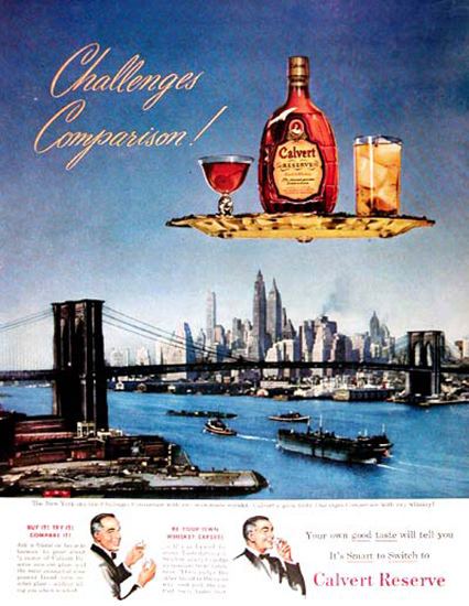 Calvert Reserve Whiskey 1950 New York | Vintage Ad and Cover Art 1891-1970