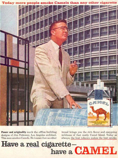 Camel Cigarettes Jim Petteway Architect 1958 | Sex Appeal Vintage Ads and Covers 1891-1970