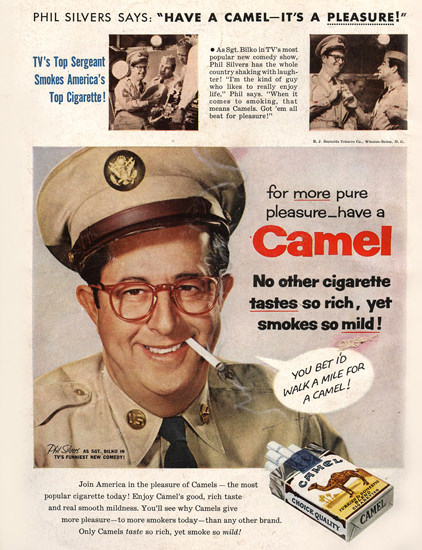 Camel Phil Silvers Cigarettes | Vintage Ad and Cover Art 1891-1970