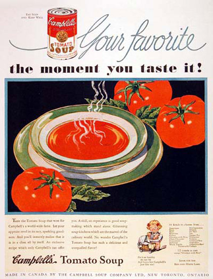 Campbells Tomato Soup 1933 | Vintage Ad and Cover Art 1891-1970