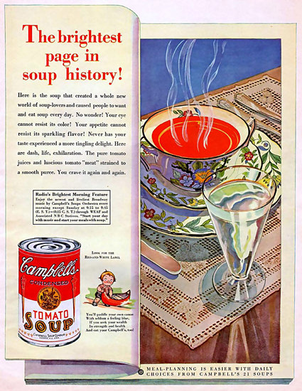 CampbellsTomato Soup On NBC | Vintage Ad and Cover Art 1891-1970