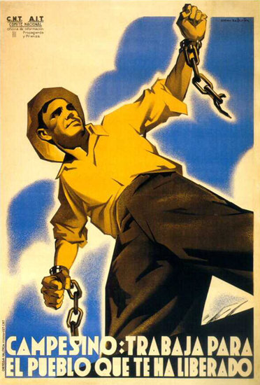 Campesino Trabaja Para El Pueblo Que Liberado | Vintage War Propaganda Posters 1891-1970