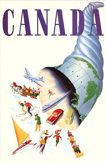 Canada 1940s Blue | Vintage Travel Posters 1891-1970