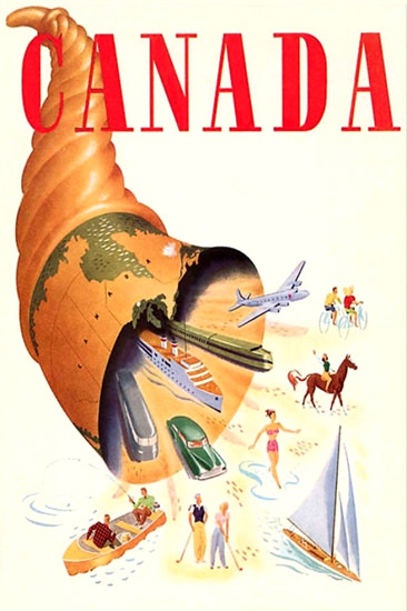 Canada 1940s Red | Vintage Travel Posters 1891-1970