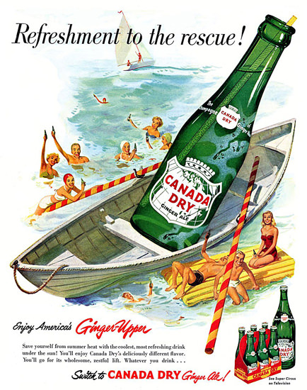 Canada Dry 1952 Bay Watch Beach Rescue | Vintage Ad and Cover Art 1891-1970