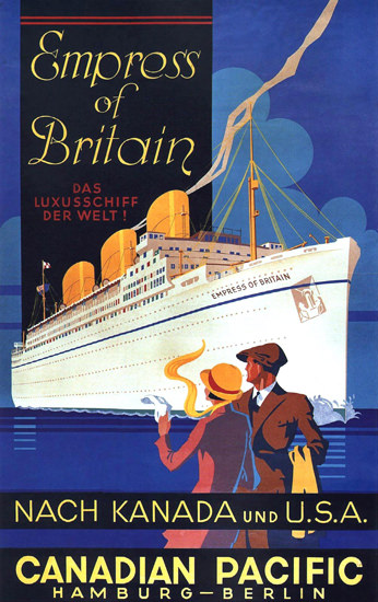 Canadian Pacific Empress Of Britain USA 1932 | Vintage Travel Posters 1891-1970