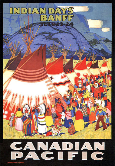 Canadian Pacific Indian Days Banff 1930 | Vintage Travel Posters 1891-1970