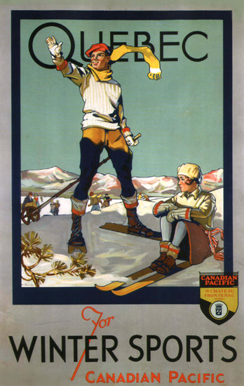 Canadian Pacific Quebec Winter Sports Canada | Vintage Travel Posters 1891-1970