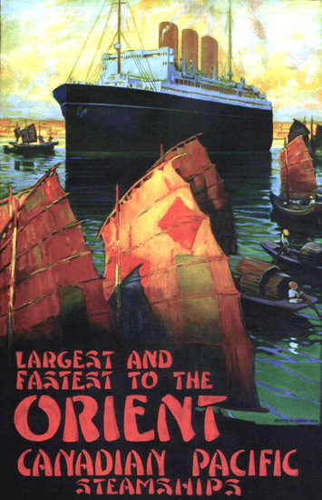 Canadian Pacific Steamships Fastest Orient 1924 | Vintage Travel Posters 1891-1970