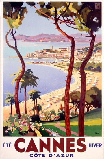 Cannes Cote D Azur Ete Hiver Peri | Vintage Travel Posters 1891-1970