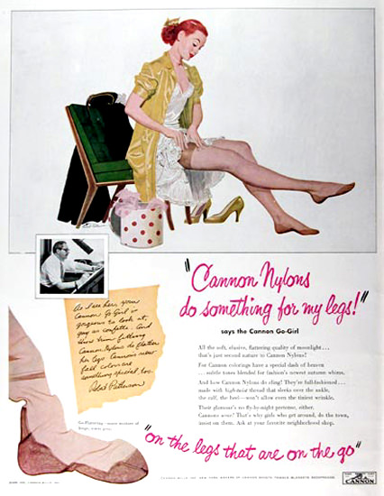 Cannon Nylons Stockings Lingerie | Sex Appeal Vintage Ads and Covers 1891-1970