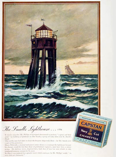 Capstan Navy Cut 1950 Lighthouse 1776 | Vintage Ad and Cover Art 1891-1970