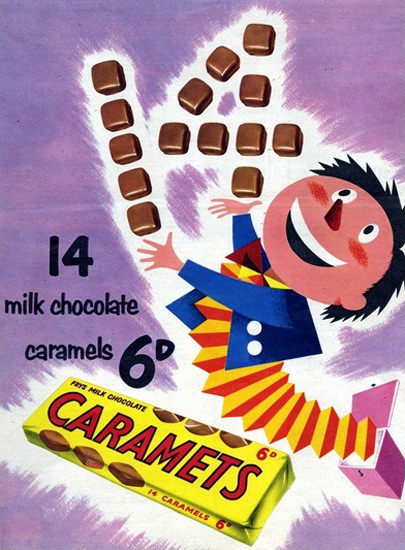 Caramets Milk Chocolate Caramels | Vintage Ad and Cover Art 1891-1970