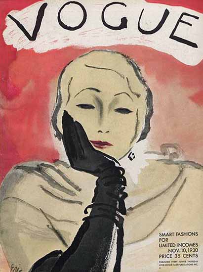 Carl Erickson Vogue Cover 1930-11-10 Copyright | Vogue Magazine Graphic Art Covers 1902-1958