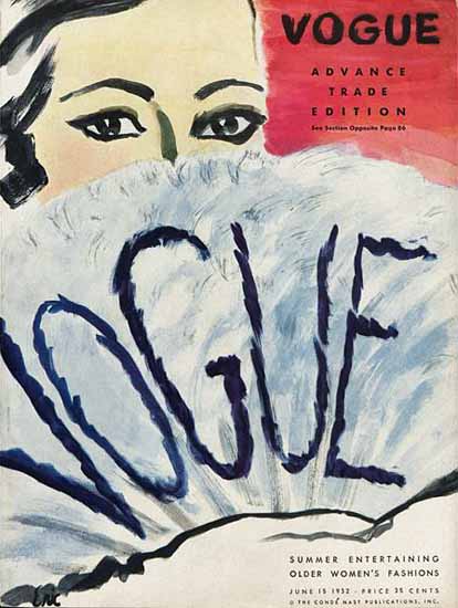 Carl Erickson Vogue Cover 1932-06-15 Copyright | Vogue Magazine Graphic Art Covers 1902-1958