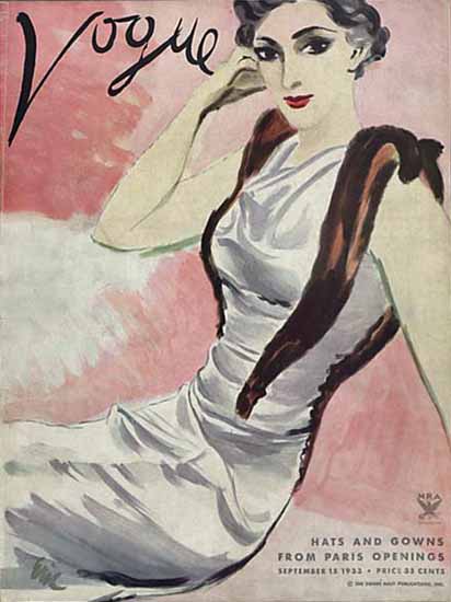 Carl Erickson Vogue Cover 1933-09-15 Copyright | Vogue Magazine Graphic Art Covers 1902-1958