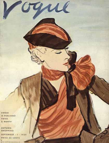 Carl Erickson Vogue Cover 1934-09-01 Copyright | Vogue Magazine Graphic Art Covers 1902-1958