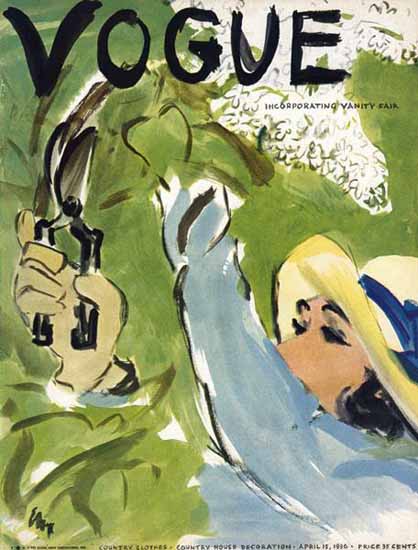 Carl Erickson Vogue Cover 1936-04-15 Copyright | Vogue Magazine Graphic Art Covers 1902-1958