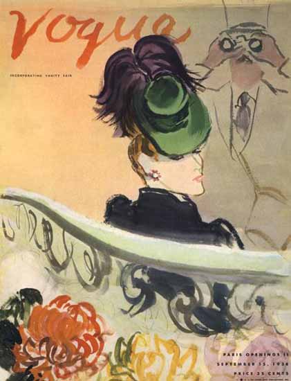 Carl Erickson Vogue Cover 1938-09-15 Copyright | Vogue Magazine Graphic Art Covers 1902-1958