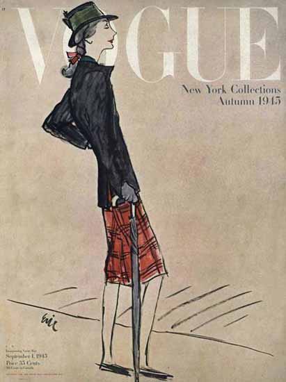 Carl Erickson Vogue Cover 1945-09-01 Copyright | Vogue Magazine Graphic Art Covers 1902-1958