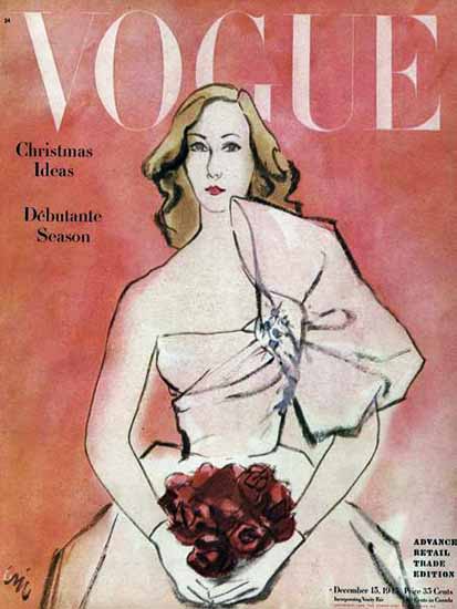 Carl Erickson Vogue Cover 1945-12-15 Copyright | Vogue Magazine Graphic Art Covers 1902-1958