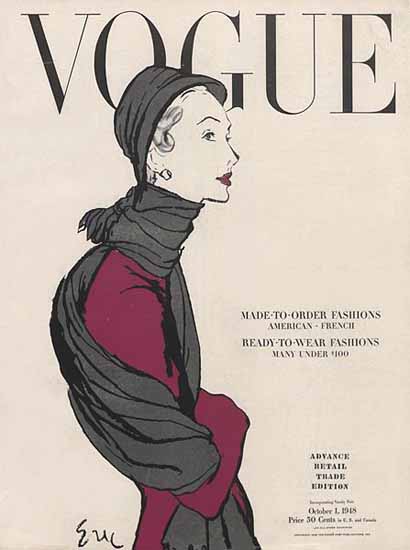 Carl Erickson Vogue Cover 1948-10-01 Copyright | Vogue Magazine Graphic Art Covers 1902-1958