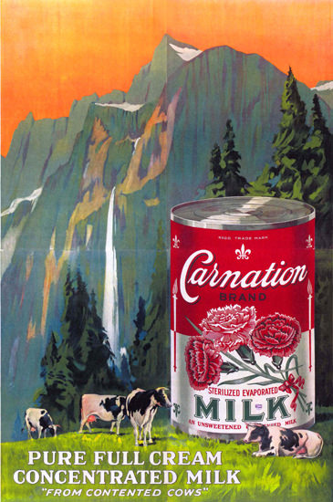 Carnation Concentrated Milk United Kingdom Mad Men Art Vintage Ad 