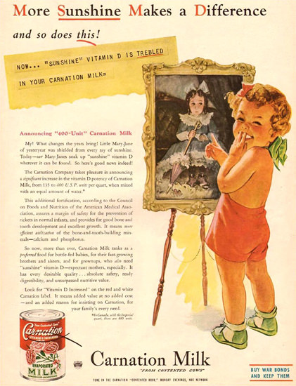 Carnation Milk Sunshine Girl 1945 | Vintage Ad and Cover Art 1891-1970