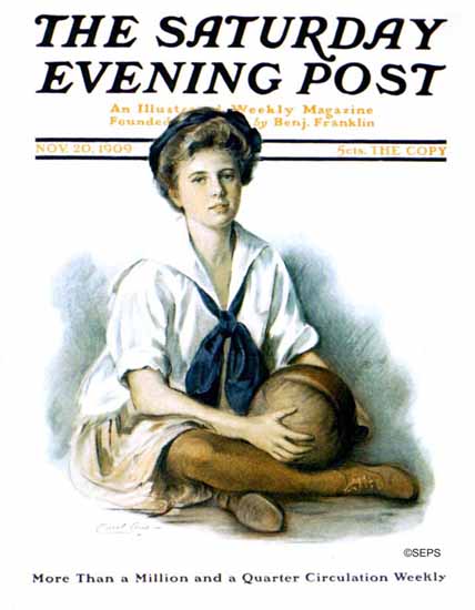 Carol Aus Saturday Evening Post Cover Art 1909_11_20 | The Saturday Evening Post Graphic Art Covers 1892-1930