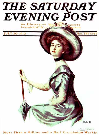 Carol Aus Saturday Evening Post Cover Art 1910_07_30 | The Saturday Evening Post Graphic Art Covers 1892-1930