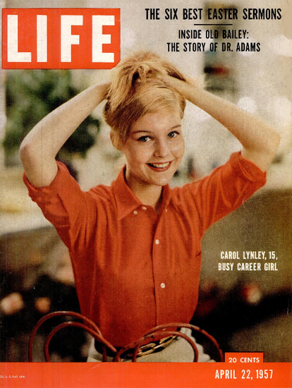 Carol Lynley 15 busy Career Girl 22 Apr 1957 Copyright Life Magazine | Life Magazine Color Photo Covers 1937-1970