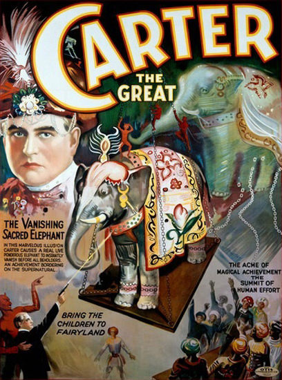 Carter The Great The Vanishing Sacred Elephant | Vintage Ad and Cover Art 1891-1970