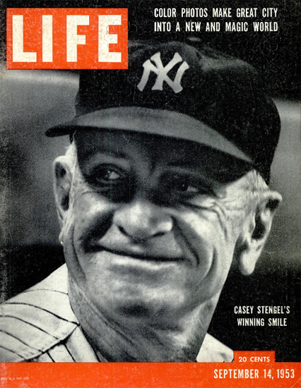 Casey Stengel Winning Baseball 14 Sep 1953 Copyright Life Magazine | Life Magazine BW Photo Covers 1936-1970