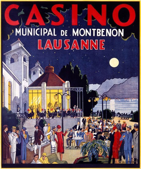 Casino Municipal De Montbenon Lausanne Suisse | Vintage Travel Posters 1891-1970